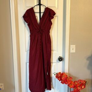 Gorgeous v-line ruby dress